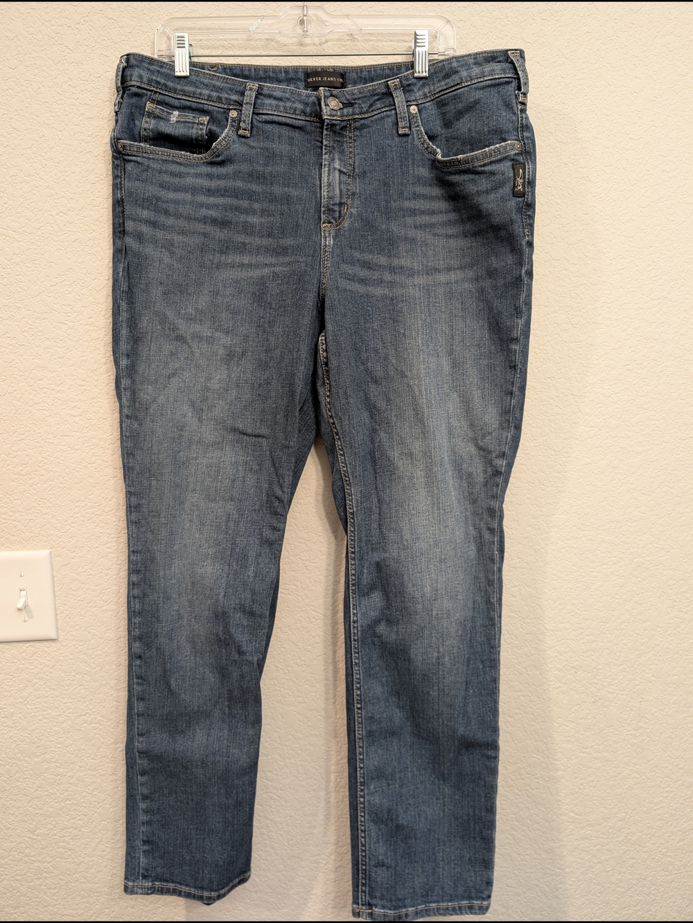 Silver Jeans Co Women's 38W/38L Blue Denim - Slim Straight